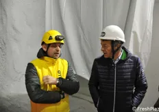 On the left, teh mining complex manager Fabrizio Conforti