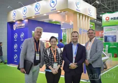 Marc Staring and Peter Lexmond do great business in China (https://www.hortidaily.com/article/9136332/on-site-roll-forming-of-growing-gutters-helps-chinese-horticulture-develop/). While visiting the show they ran into Jessie Zhang with Kingpeng & Jelmer Huizing with Codema.