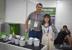 Vincenzo Sardone & Belle with Nuova Flesan, offering their peat and substrates and now looking for opportunities in China.