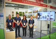 The Jiangsu Agrotop Agricultural Science & Technology company offers greenhouse solutions in various positions and offers schooling to help growers. Sandy & Zhang Yaoqiang in the photo with their colleagues.
