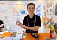 来自Frigga的Peddy Pan。Frigga带来了多款温湿度记录仪进行展示。/ Peddy Pan from Frigga. Frigga brought several temperature and humidity recorders for display.