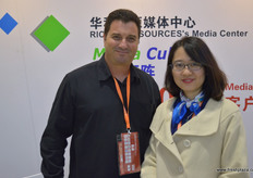 Doron Ovits from Ovits Agriculture from Egypt together with Rose Zhang, Project Manager at Richland Sources, co-organiser of the Horti China Exhibition // 来自埃及 Ovits Agriculture的Doron Ovits与华科资源的项目经理、亚洲园 艺博览会的联合组织者Rose Zhang一起