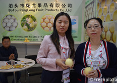 Mr. Pang, General Manager, and colleagues from Botou Panglong Fruit Products Co., Ltd. Specialised in growing, packing and exporting pears.来自泊头市庞龙果品有限责任公司的庞连波，该公司专门从事梨的种植、加工和出口。
