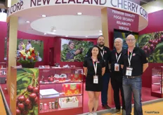 New Zealand Cherry Corp were back at AFL again this year – Stephanie Cavell, Reece and Henry van der Velden and Paul Croft. The company has launched a range of snacks and beverages in order to use all of the waste from the cherry production.