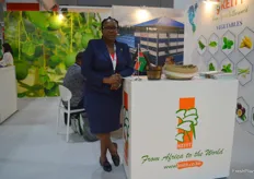 Anne Kavai at the Keitt avocados stand.